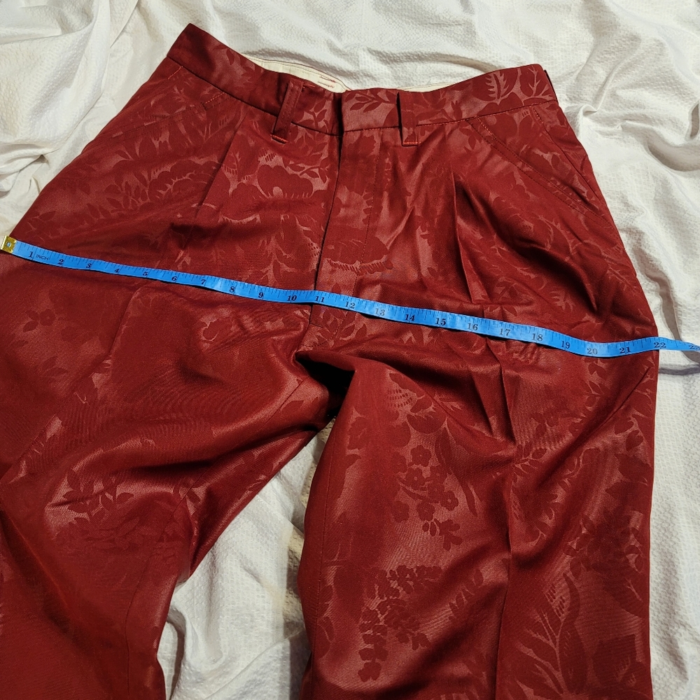 MUST SEE PHOTOS VINTAGE Custom tailored Brocade Pattern A line pants suit - Picture 12 of 16